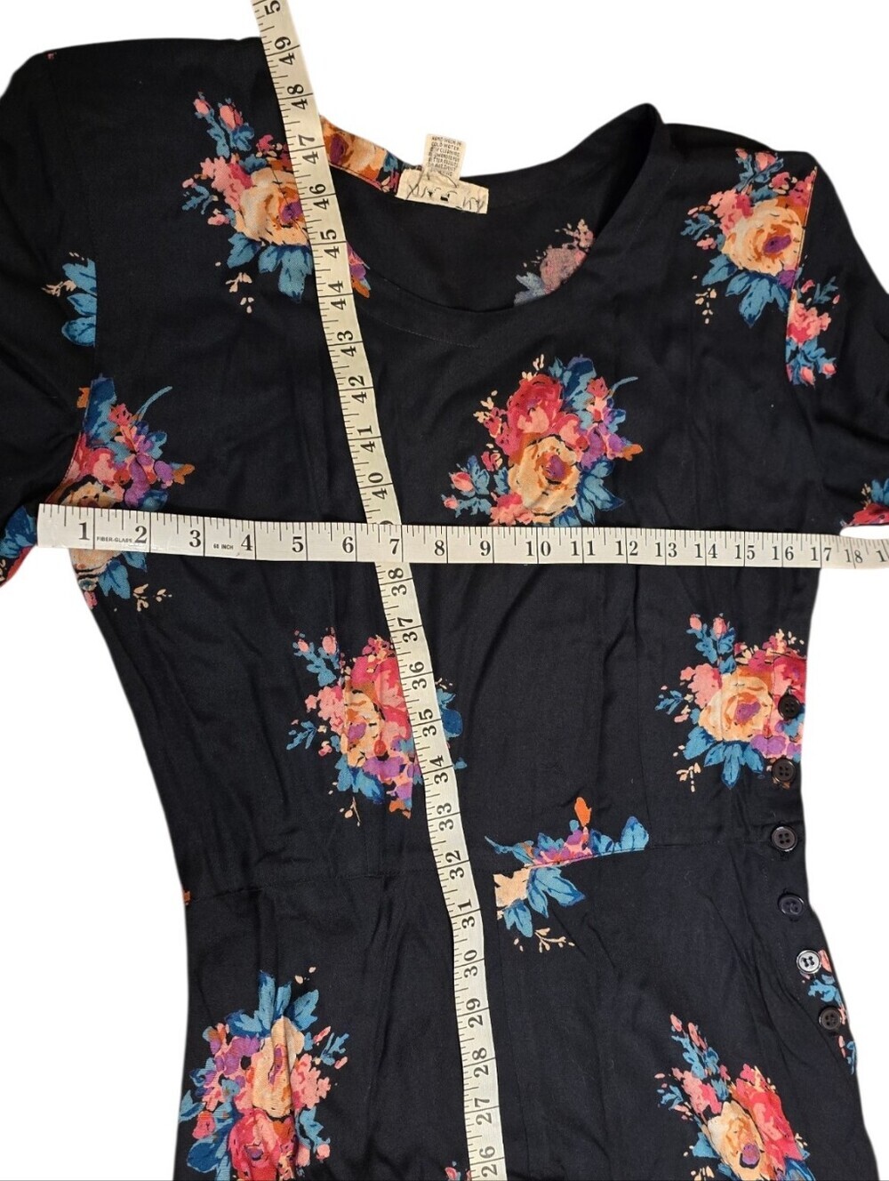 STARINA Vintage Floral Midi Dress Cottagecore Boho Whimsical - Picture 6 of 11